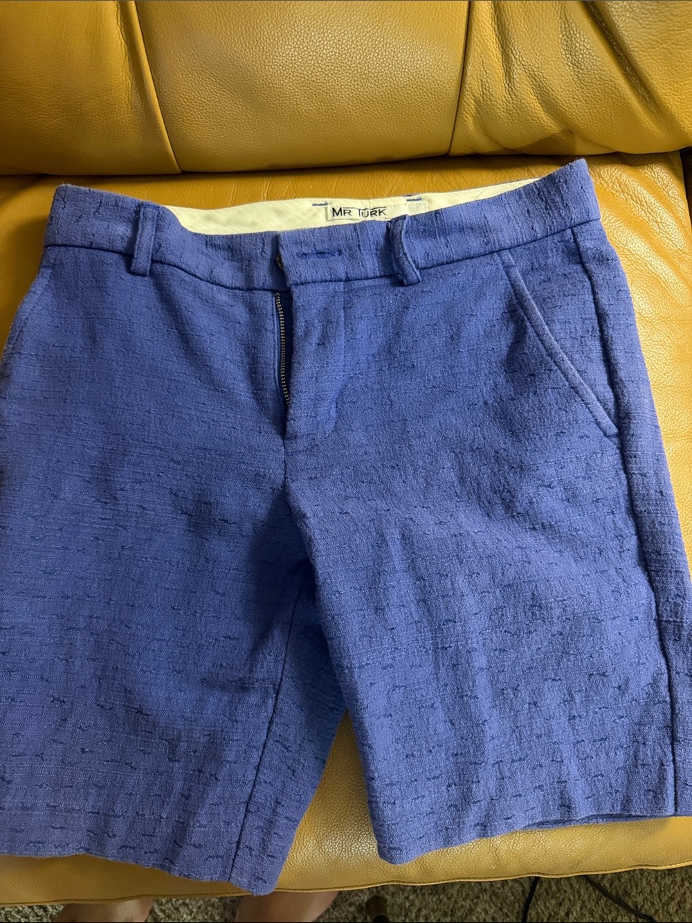 Mr Turk Men's Indigo Textured Chino Shorts
